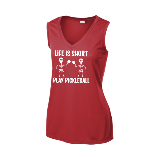 Life is Short Skeletons | Women’s Sleeveless Athletic Shirt | 100% Polyester