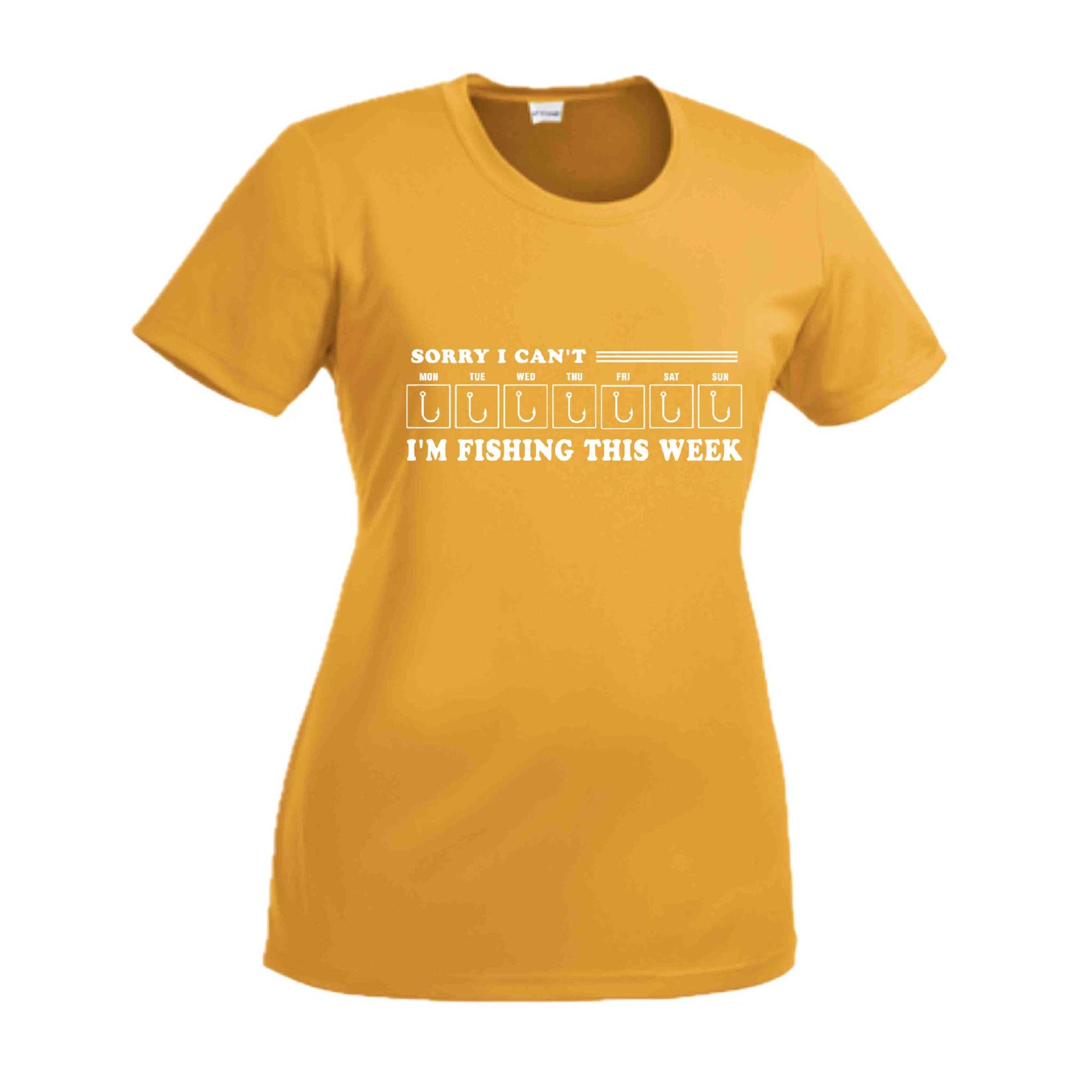 Sorry I Can't I'm Busy This Week Fishing | Women’s Short Sleeve Crewneck Camping T-Shirts | 100% Polyester