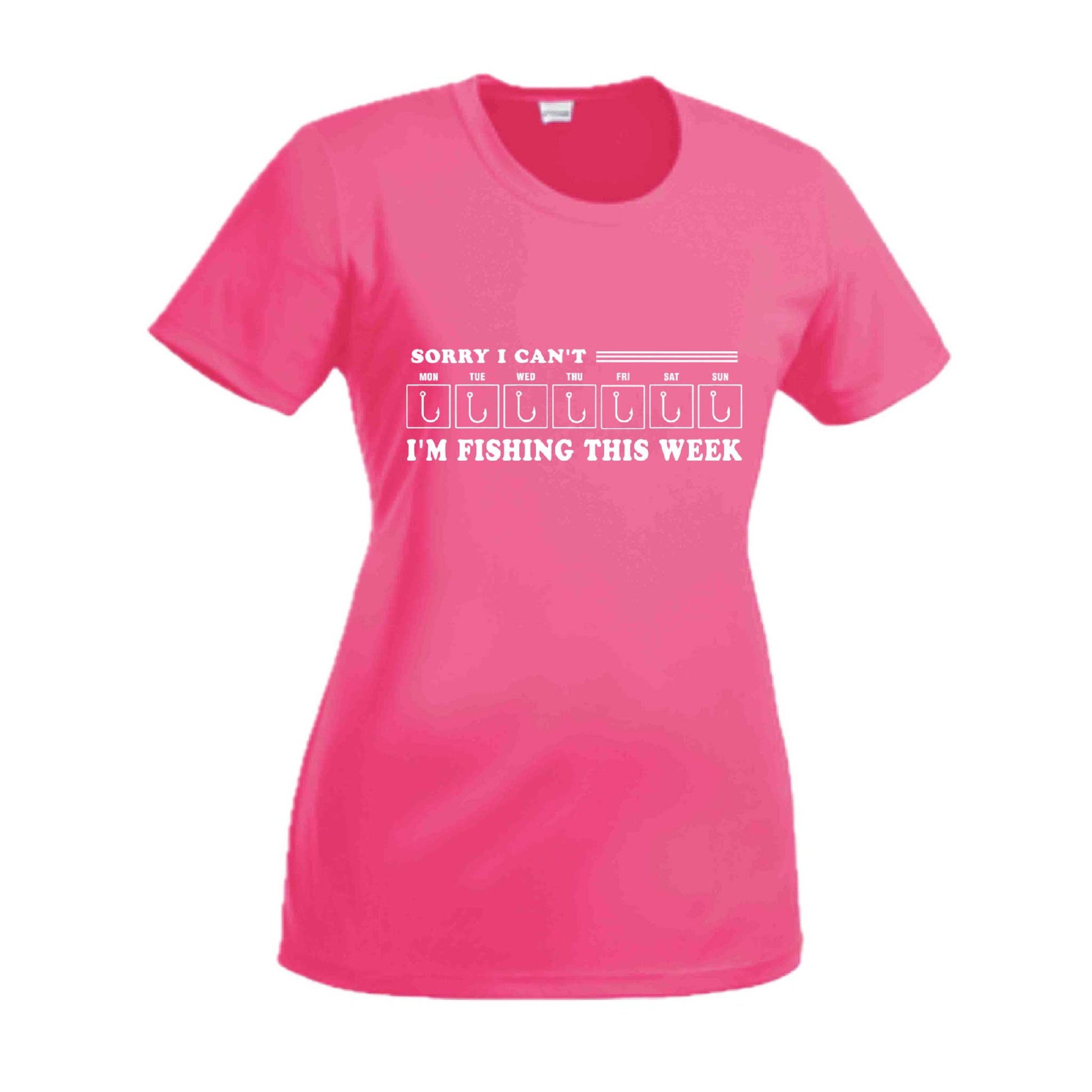 Sorry I Can't I'm Busy This Week Fishing | Women’s Short Sleeve Crewneck Camping T-Shirts | 100% Polyester