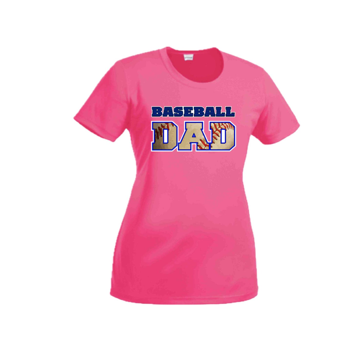 Baseball Dad | Women’s Short Sleeve Crewneck Baseball T-Shirts | 100% Polyester