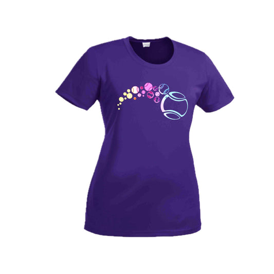 Tennis Focus | Women’s Short Sleeve Crewneck Tennis T-Shirts | 100% Polyester