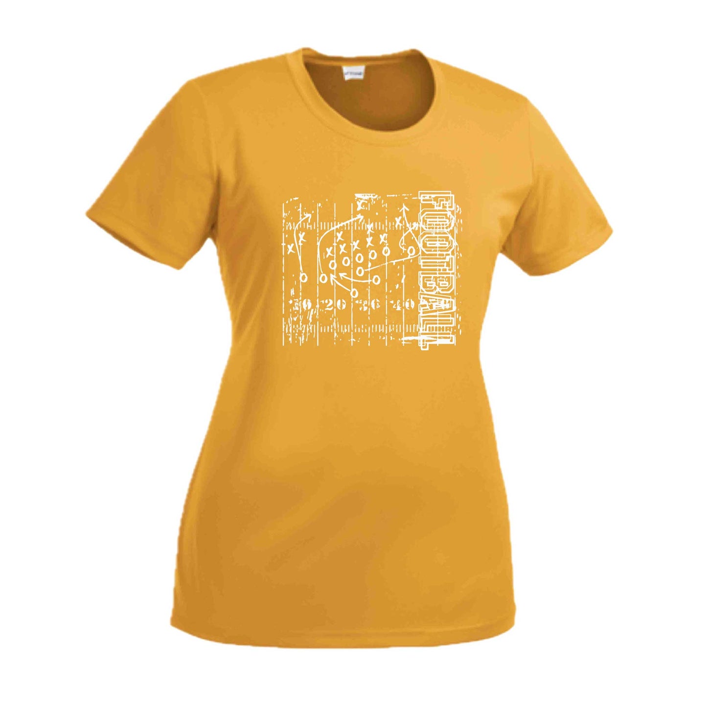 Football Field | Women’s Short Sleeve Crewneck Football T-Shirts | 100% Polyester