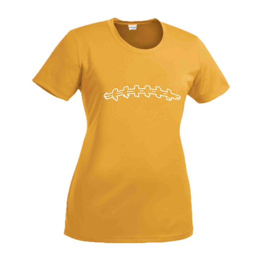 Football Laces | Women’s Short Sleeve Crewneck Football T-Shirts | 100% Polyester