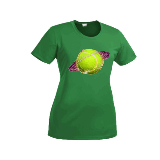 Galactic Tennis | Women’s Short Sleeve Crewneck Tennis T-Shirts | 100% Polyester