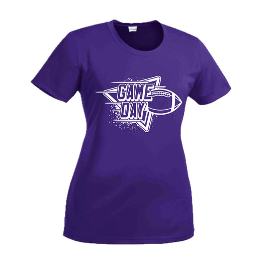 Football Game Day | Women’s Short Sleeve Crewneck Football T-Shirts | 100% Polyester