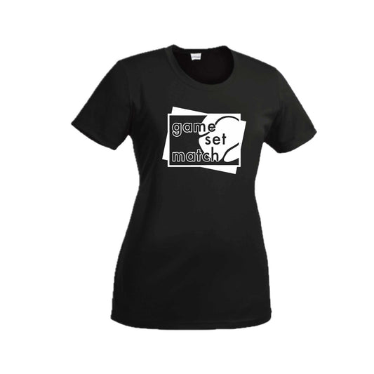 Game Set Match | Women’s Short Sleeve Crewneck Tennis T-Shirts | 100% Polyester
