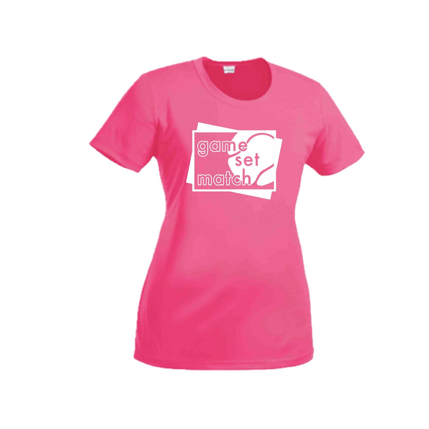 Game Set Match | Women’s Short Sleeve Crewneck Tennis T-Shirts | 100% Polyester