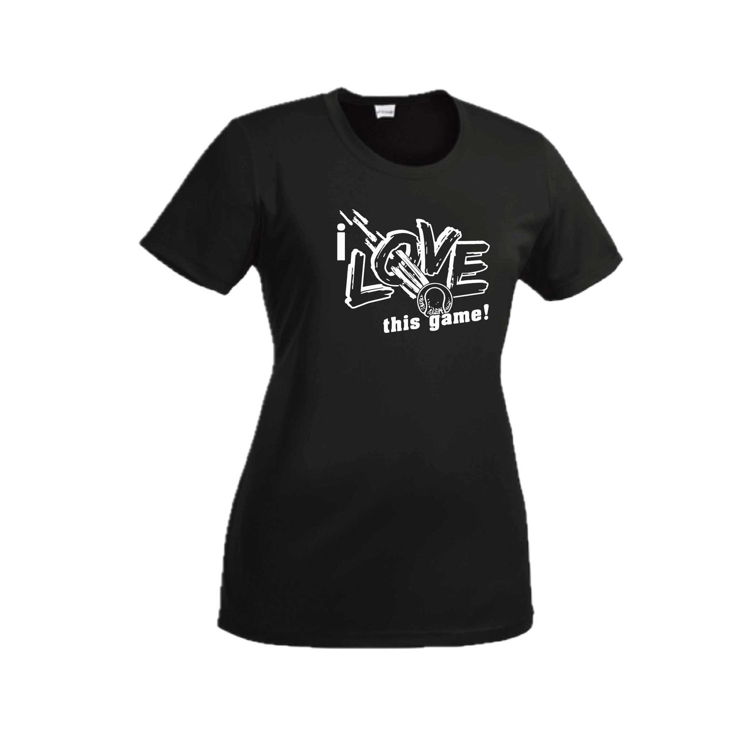 I Love This Game | Women’s Short Sleeve Crewneck Tennis T-Shirts | 100% Polyester