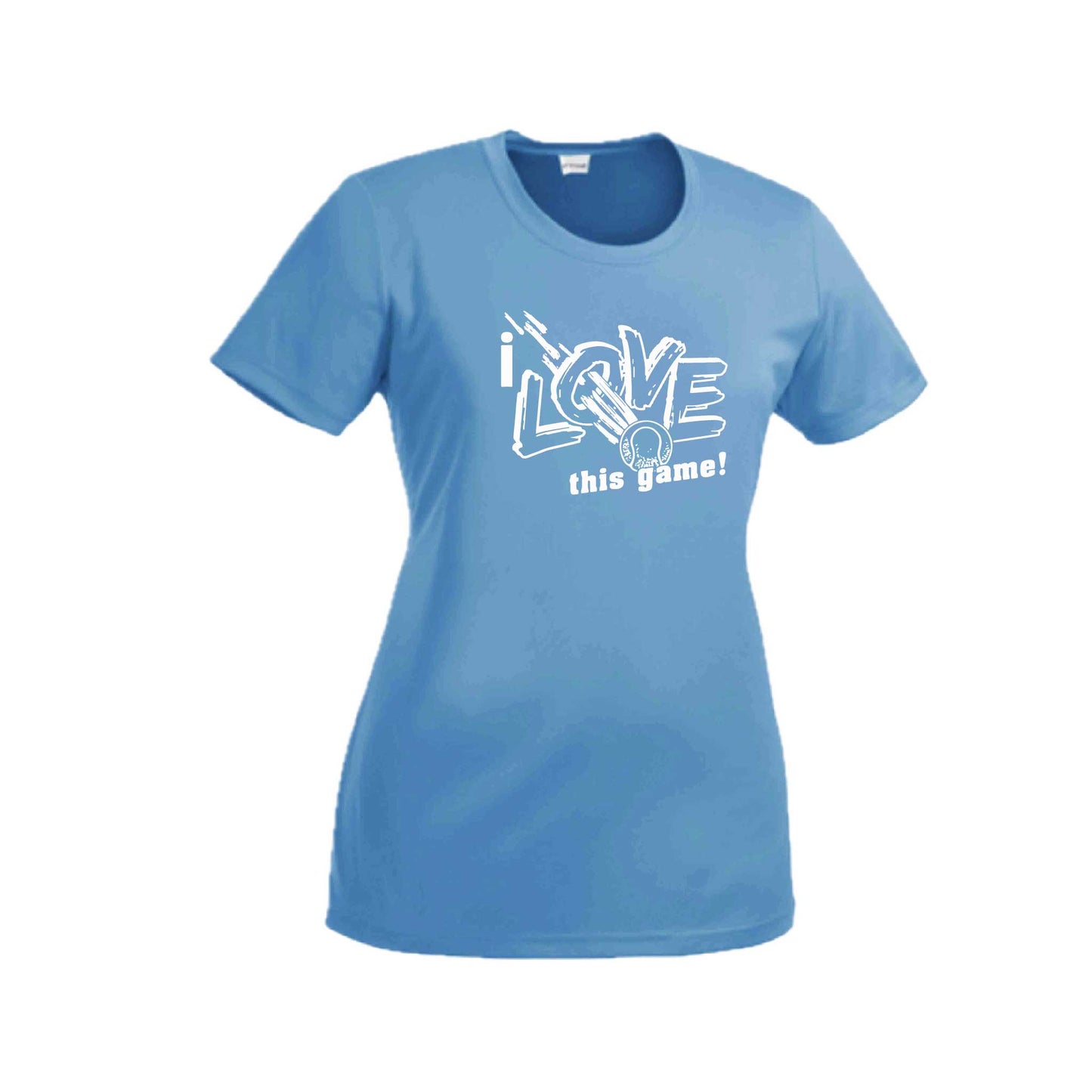 I Love This Game | Women’s Short Sleeve Crewneck Tennis T-Shirts | 100% Polyester