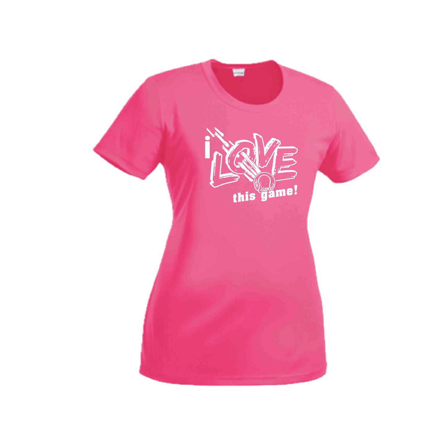 I Love This Game | Women’s Short Sleeve Crewneck Tennis T-Shirts | 100% Polyester