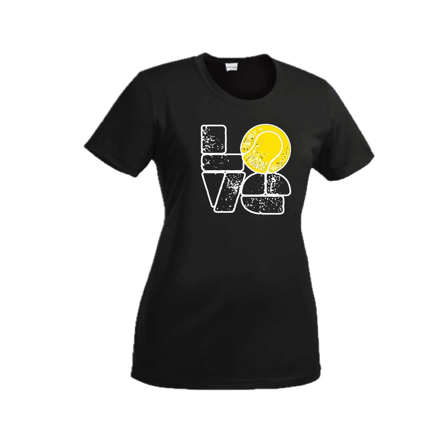 Love Stacked | Women’s Short Sleeve Crewneck Tennis T-Shirts | 100% Polyester