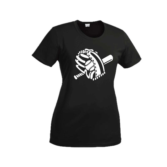 Baseball Mitt | Women’s Short Sleeve Crewneck Baseball T-Shirts | 100% Polyester