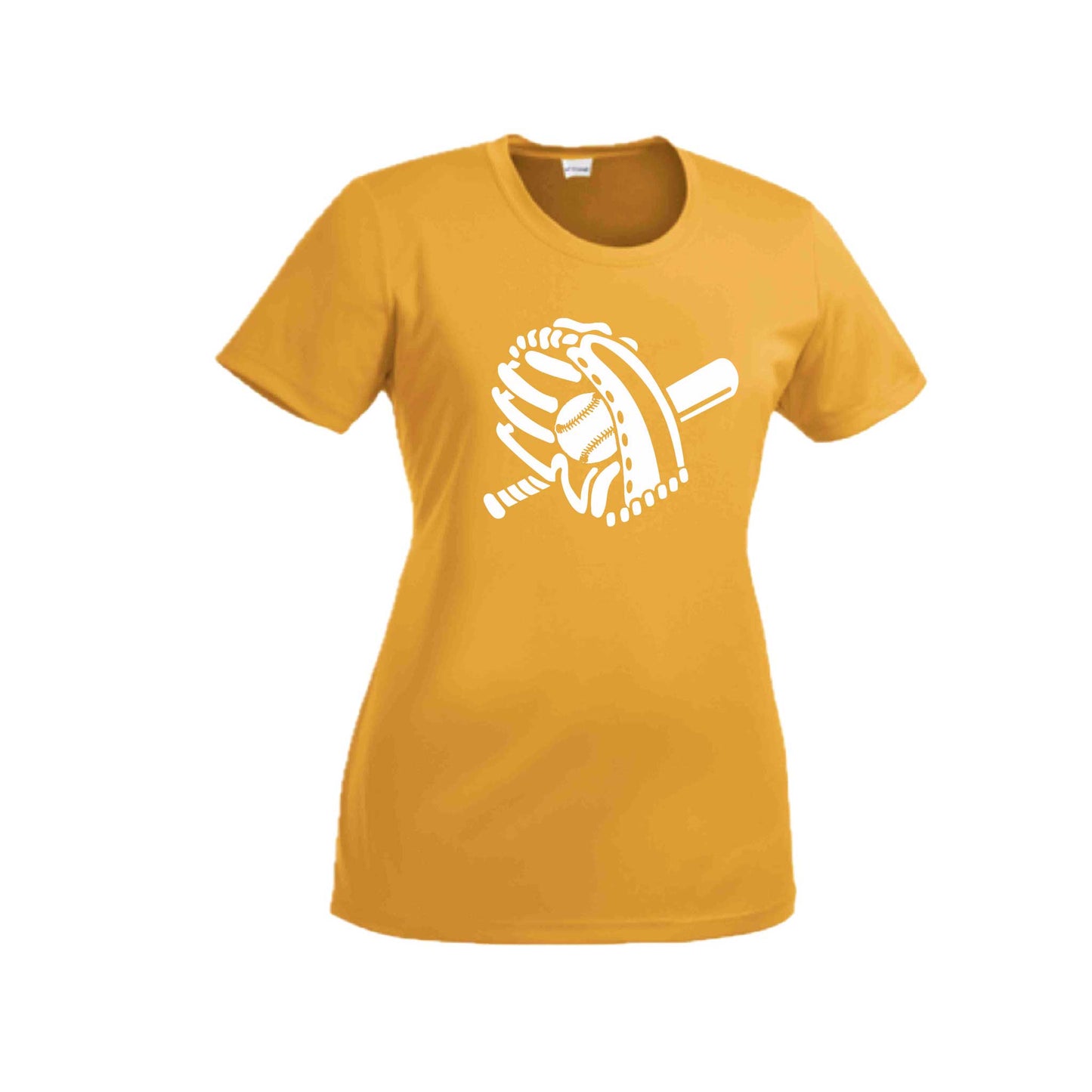 Baseball Mitt | Women’s Short Sleeve Crewneck Baseball T-Shirts | 100% Polyester