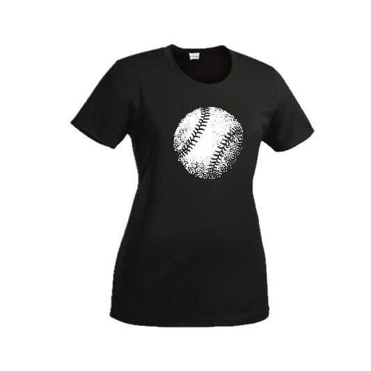 Retro Baseball | Women’s Short Sleeve Crewneck Baseball T-Shirts | 100% Polyester