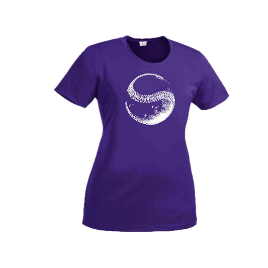 Retro Curveball | Women’s Short Sleeve Crewneck Baseball T-Shirts | 100% Polyester
