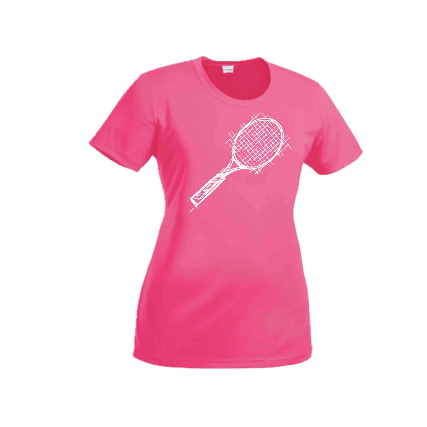 Retro Tennis | Women’s Short Sleeve Crewneck Tennis T-Shirts | 100% Polyester