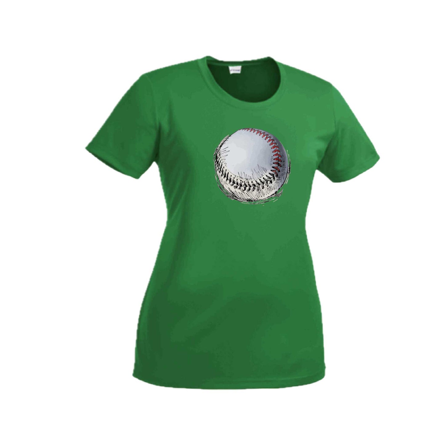 Baseball Sketched | Women’s Short Sleeve Crewneck Baseball T-Shirts | 100% Polyester