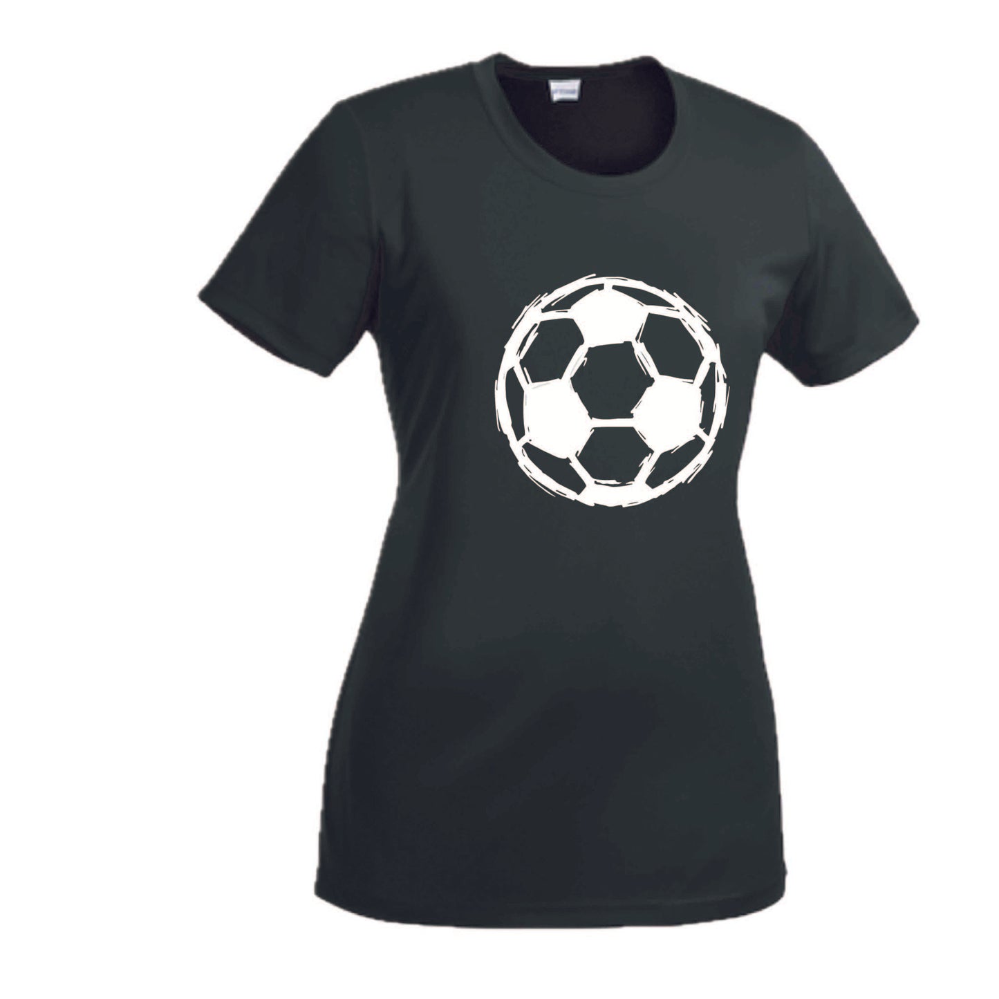 Soccer Sketched | Women’s Short Sleeve Crewneck Soccer T-Shirts | 100% Polyester