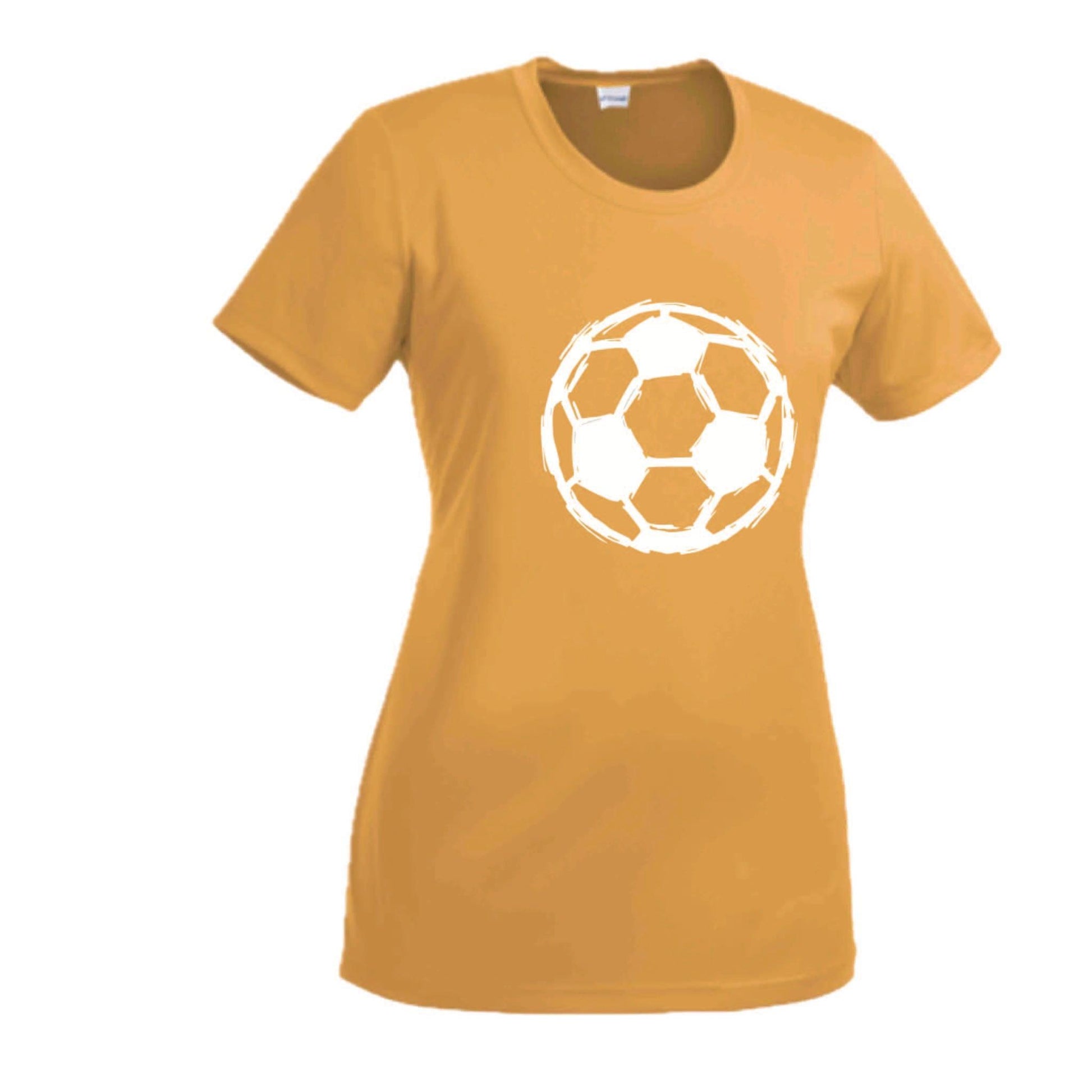 Soccer Sketched | Women’s Short Sleeve Crewneck Soccer T-Shirts | 100% Polyester