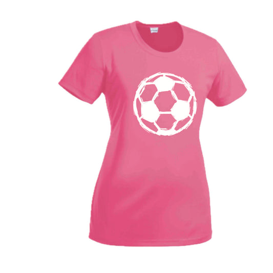 Soccer Sketched | Women’s Short Sleeve Crewneck Soccer T-Shirts | 100% Polyester
