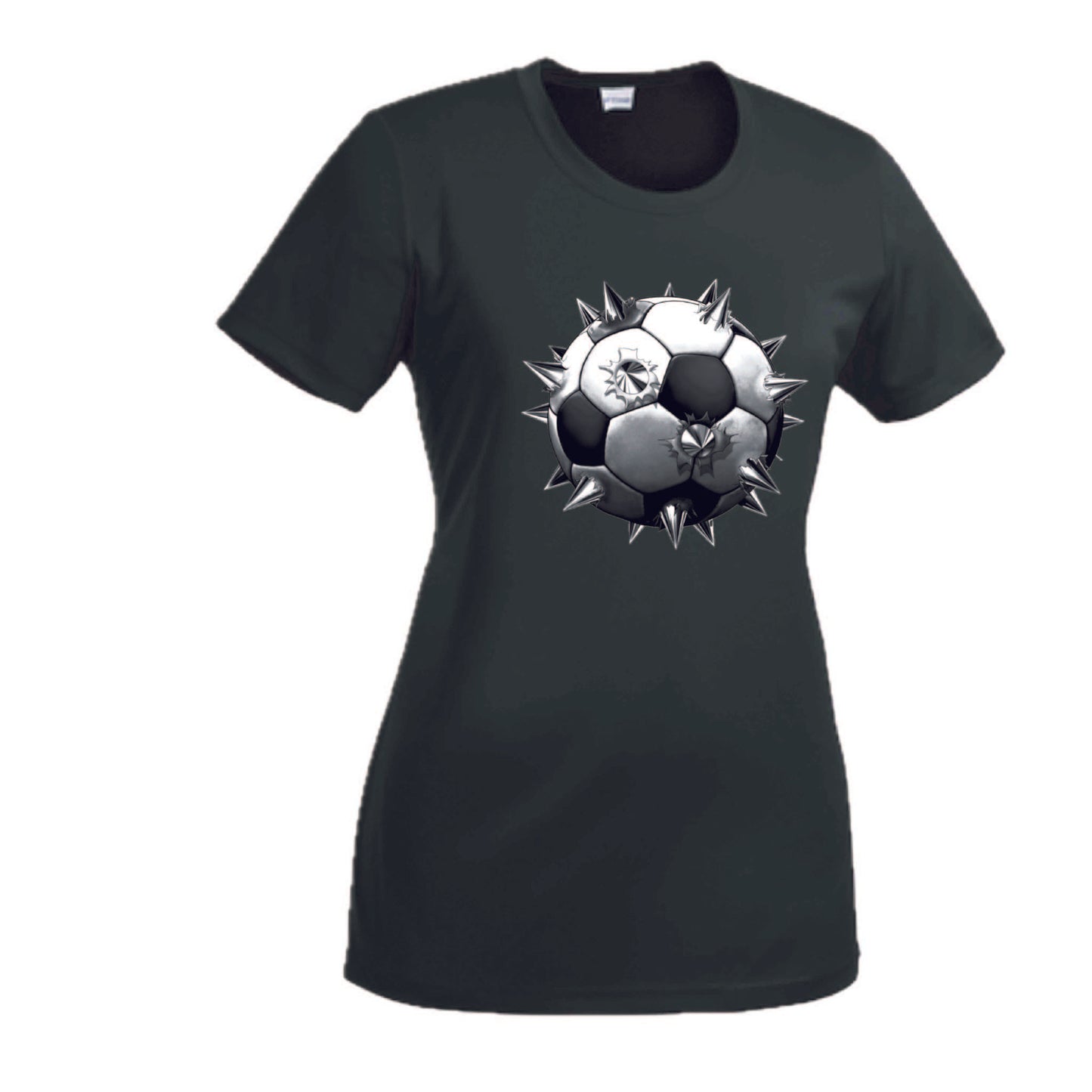 Soccer Spiked | Women’s Short Sleeve Crewneck Soccer T-Shirts | 100% Polyester