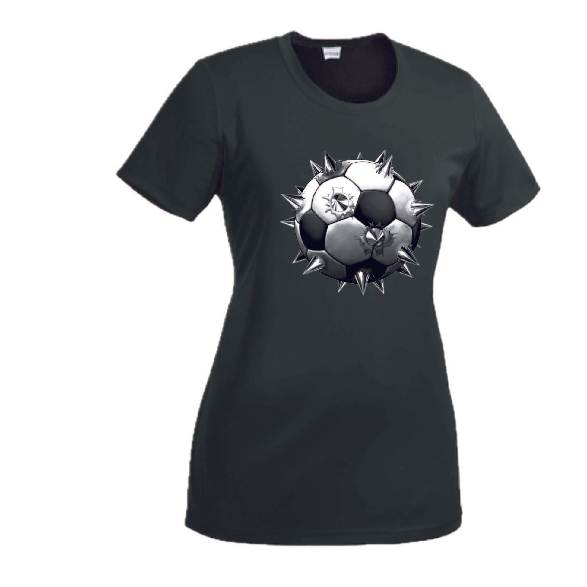 Soccer Spiked | Women’s Short Sleeve Crewneck Soccer T-Shirts | 100% Polyester