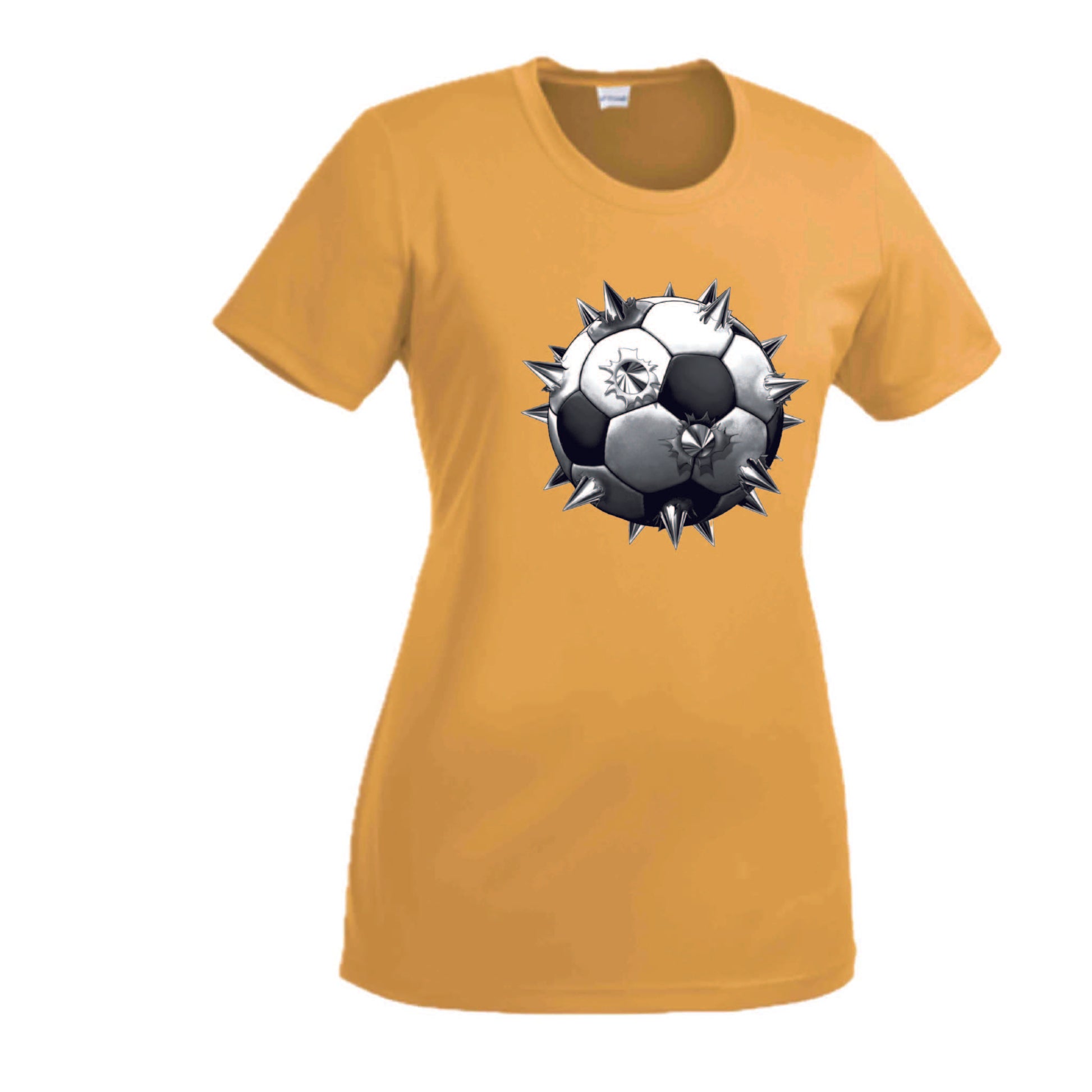 Soccer Spiked | Women’s Short Sleeve Crewneck Soccer T-Shirts | 100% Polyester