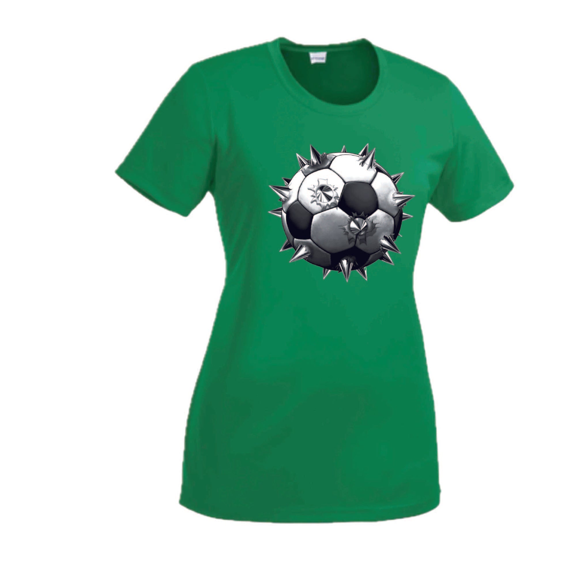 Soccer Spiked | Women’s Short Sleeve Crewneck Soccer T-Shirts | 100% Polyester