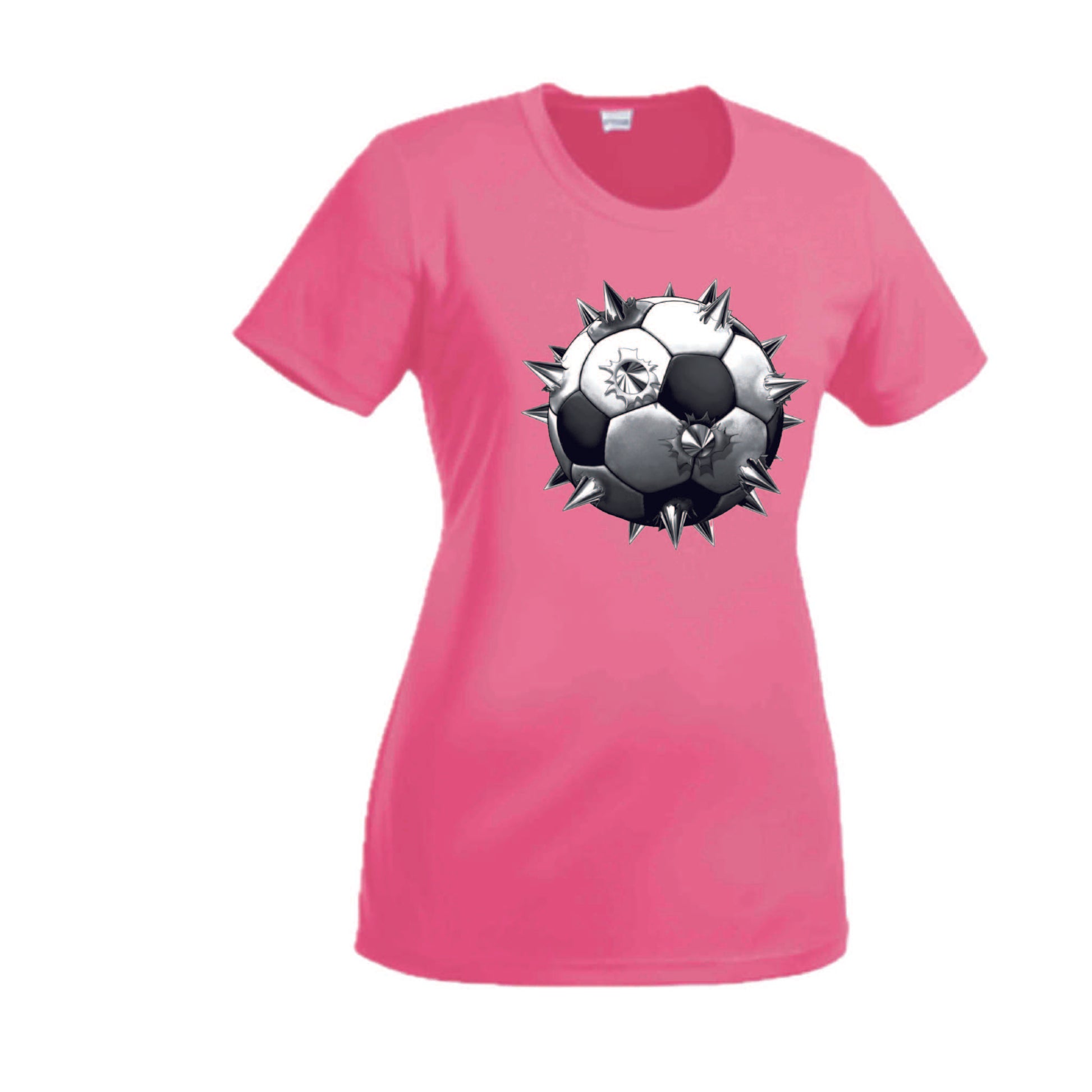 Soccer Spiked | Women’s Short Sleeve Crewneck Soccer T-Shirts | 100% Polyester