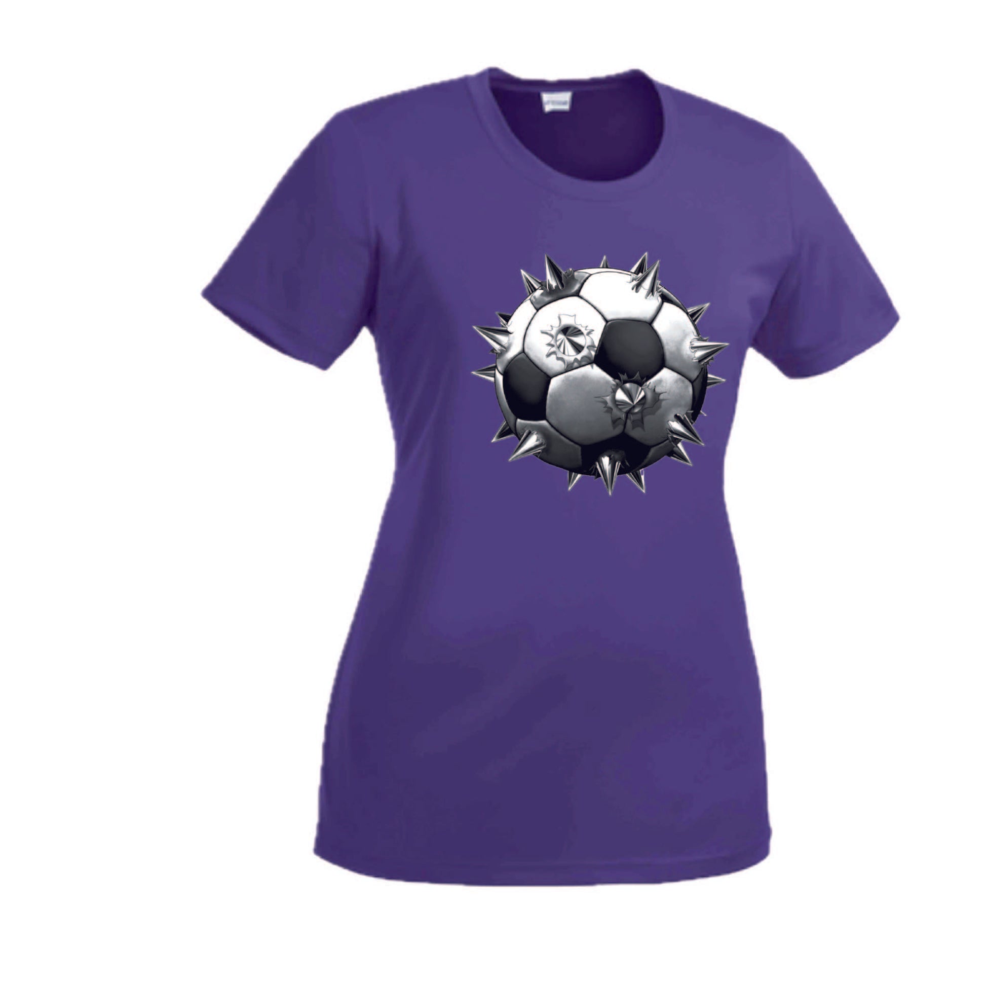 Soccer Spiked | Women’s Short Sleeve Crewneck Soccer T-Shirts | 100% Polyester