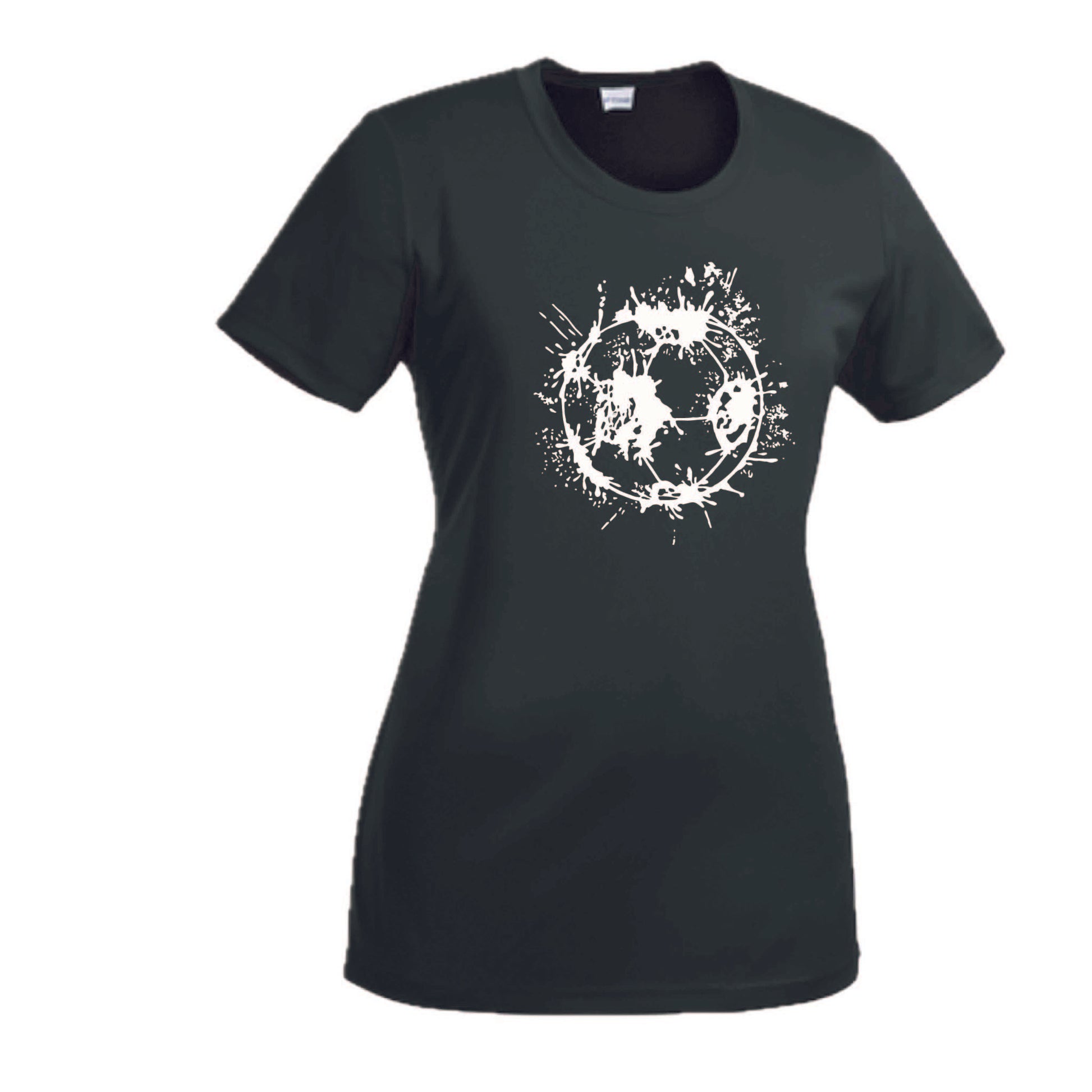 Soccer Splatter | Women’s Short Sleeve Crewneck Soccer T-Shirts | 100% Polyester