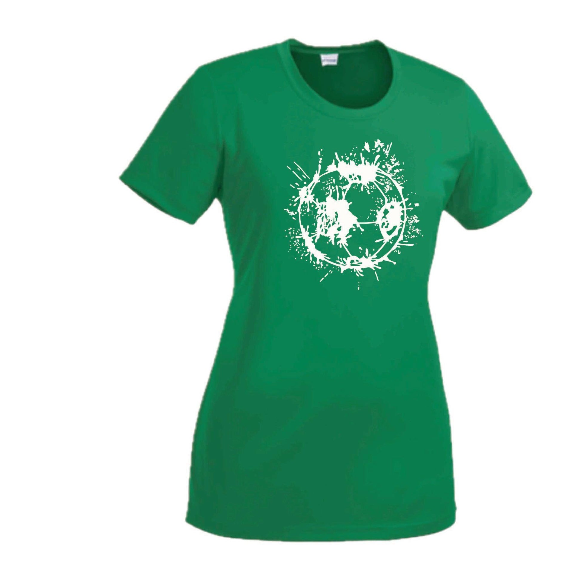 Soccer Splatter | Women’s Short Sleeve Crewneck Soccer T-Shirts | 100% Polyester