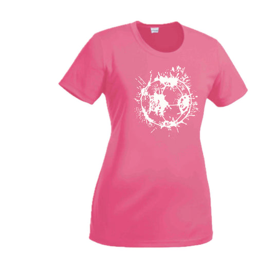 Soccer Splatter | Women’s Short Sleeve Crewneck Soccer T-Shirts | 100% Polyester