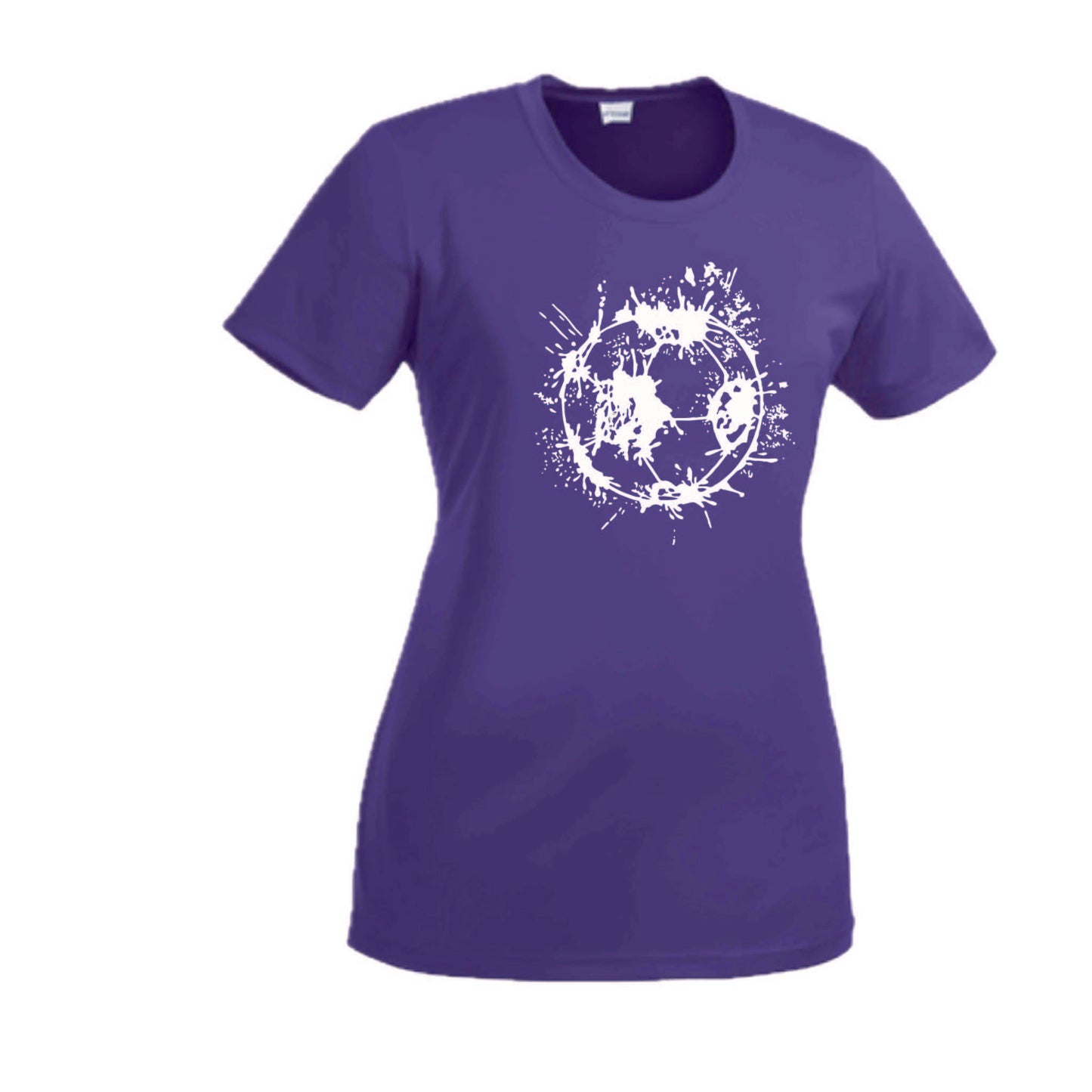 Soccer Splatter | Women’s Short Sleeve Crewneck Soccer T-Shirts | 100% Polyester