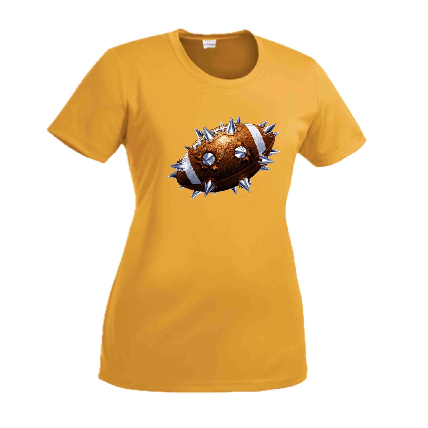 Spiked Football | Women’s Short Sleeve Crewneck Football T-Shirts | 100% Polyester