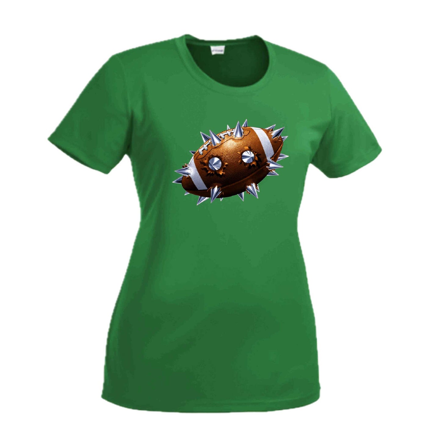Spiked Football | Women’s Short Sleeve Crewneck Football T-Shirts | 100% Polyester
