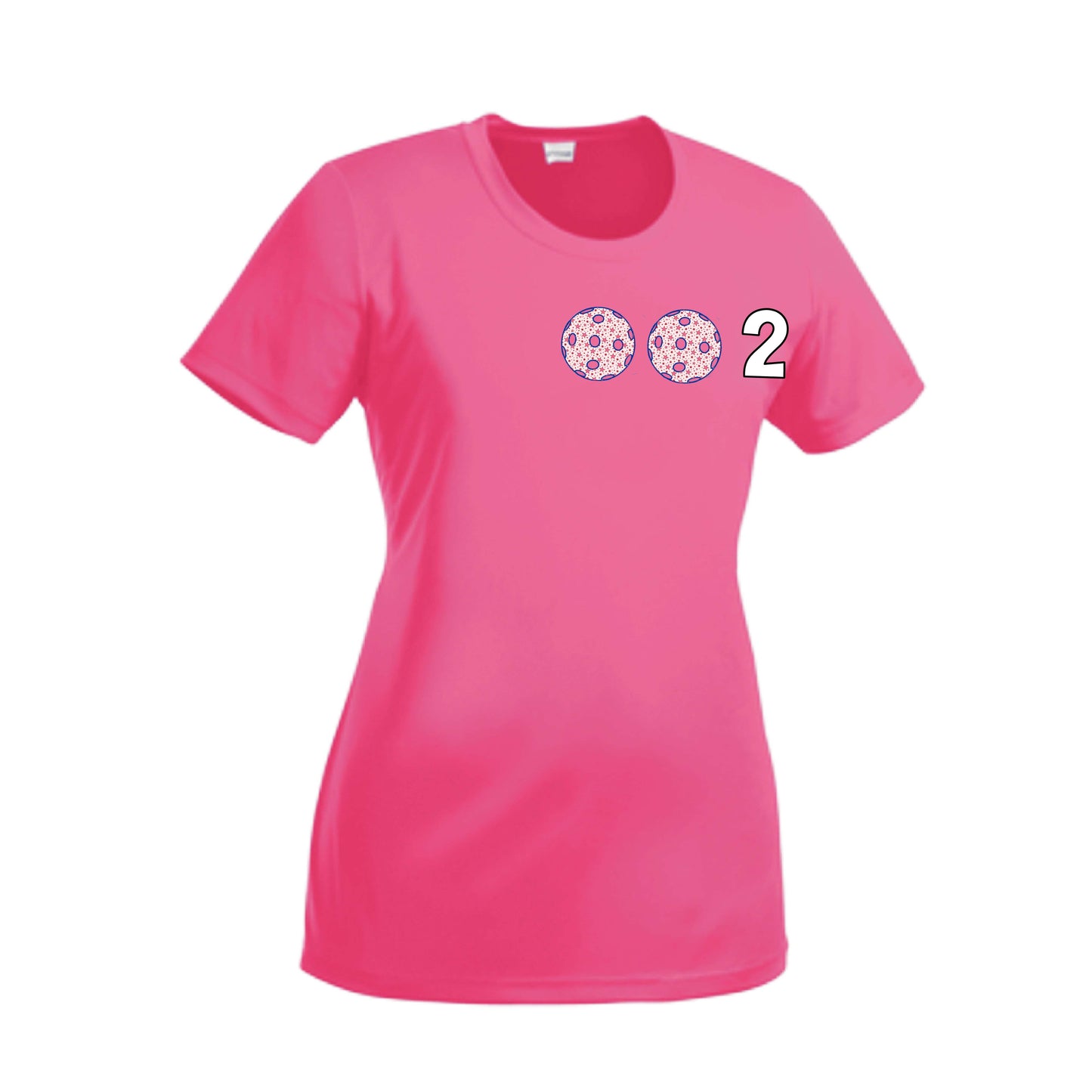 002 (10 Custom Pickleball Colors) | Women’s Short Sleeve Crewneck Pickleball Shirts | 100% Polyester