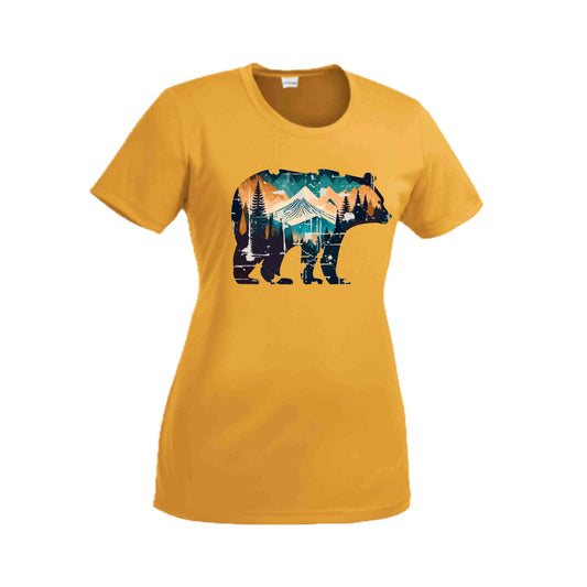 Bear Mountain | Women’s Short Sleeve Crewneck Camping T-Shirts | 100% Polyester