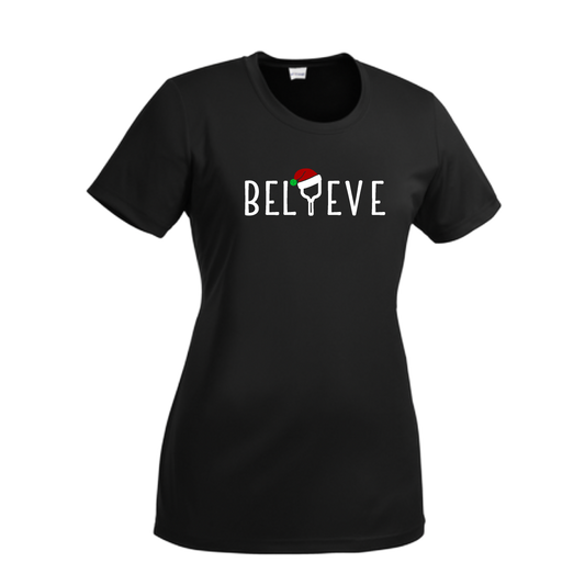 Believe | Women’s Short Sleeve Crewneck Pickleball Shirts | 100% Polyester