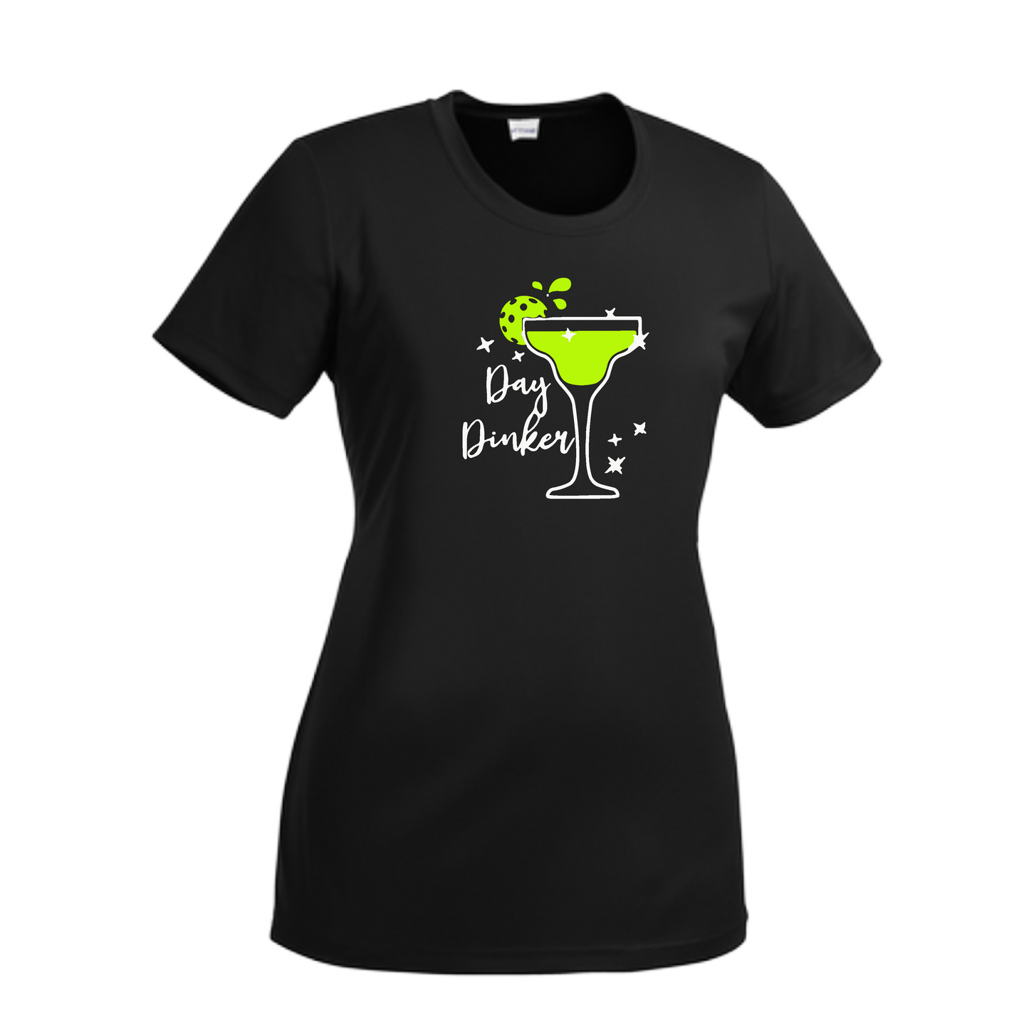 Day Dinker Pickleball Lime | Women’s Short Sleeve Crewneck Pickleball Shirts | 100% Polyester