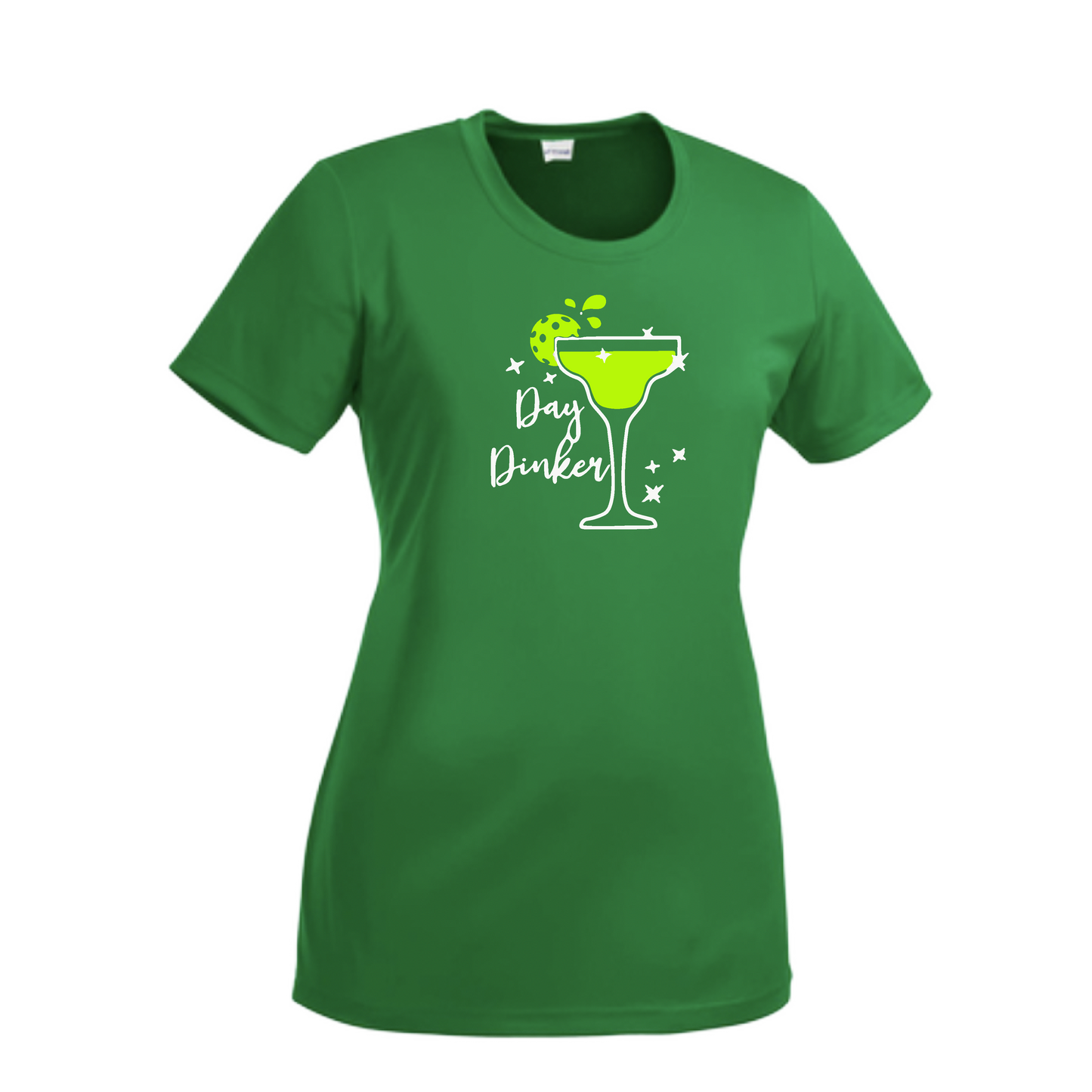 Day Dinker Pickleball Lime | Women’s Short Sleeve Crewneck Pickleball Shirts | 100% Polyester