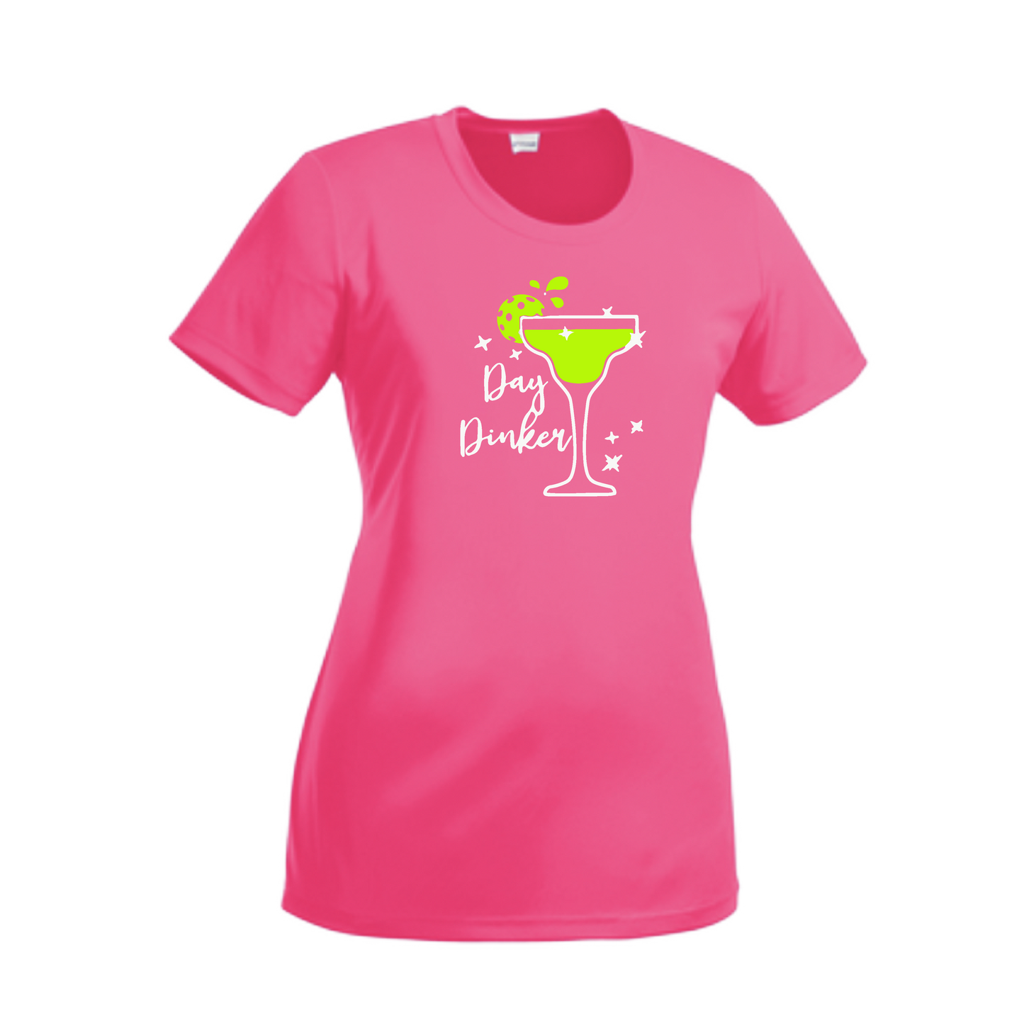 Day Dinker Pickleball Lime | Women’s Short Sleeve Crewneck Pickleball Shirts | 100% Polyester