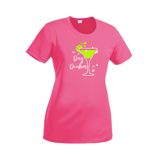 Day Dinker Pickleball Lime | Women’s Short Sleeve Crewneck Pickleball Shirts | 100% Polyester