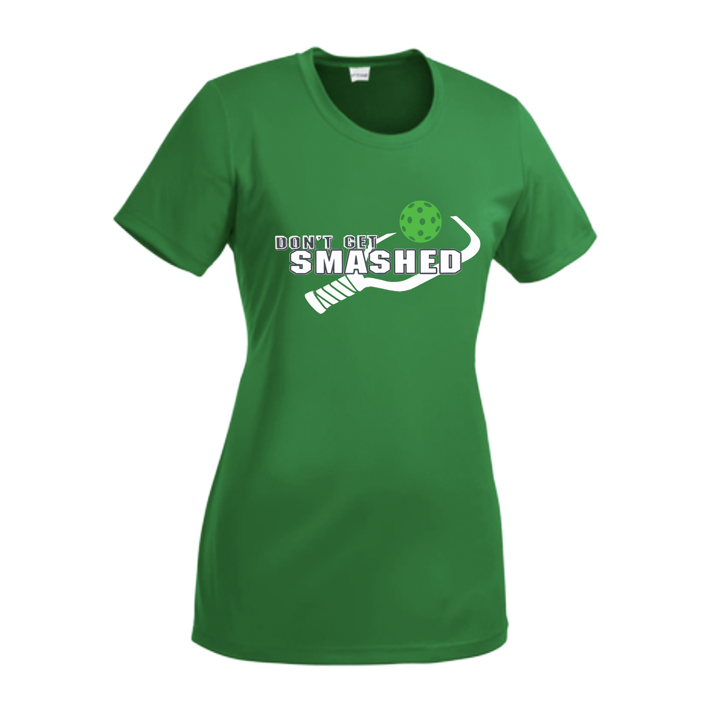 Don't Get Smashed With Pickleballs (Red Green Rainbow) Customizable | Women’s Short Sleeve Crewneck Athletic Shirts | 100% Polyester