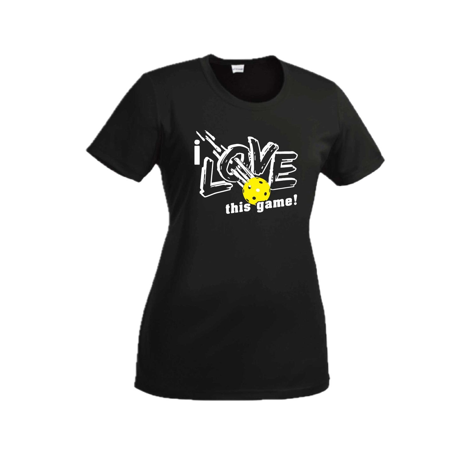 I Love this Game | Women's Short Sleeve Pickleball Crewneck T-Shirts | 100% Polyester