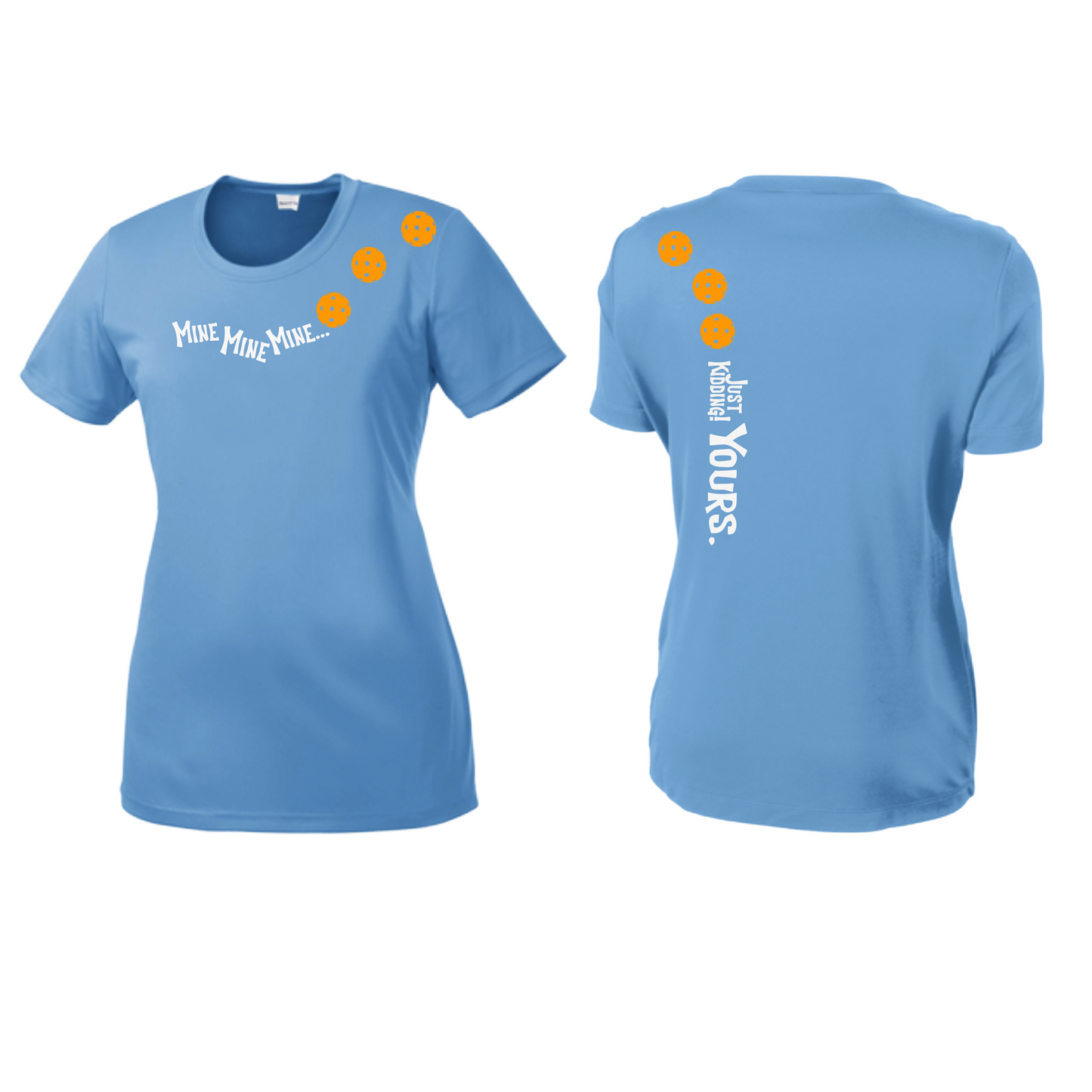 Mine JK Yours (Pickleball Colors Orange Yellow or Red) | Women’s Short Sleeve Crewneck Pickleball Shirts | 100% Polyester (Copy)