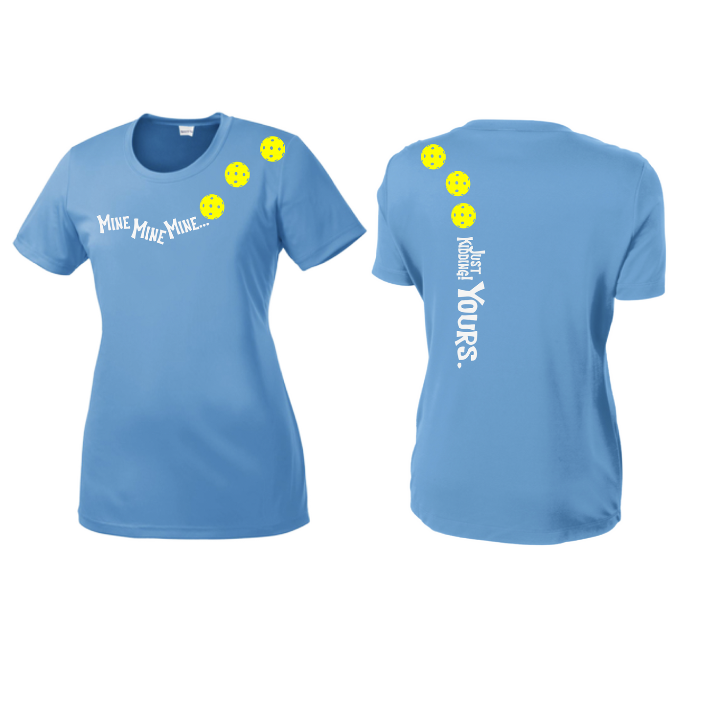 Mine JK Yours (Pickleball Colors Orange Yellow or Red) | Women’s Short Sleeve Crewneck Pickleball Shirts | 100% Polyester (Copy)