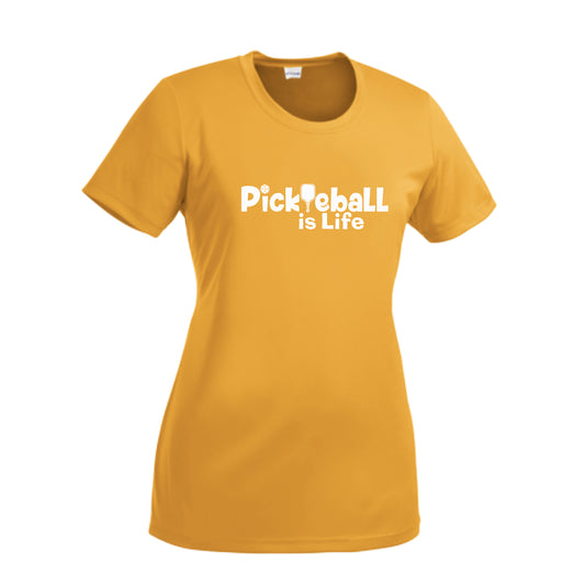 Pickleball Is LIfe | Women’s Short Sleeve Crewneck Pickleball Shirts | 100% Polyester