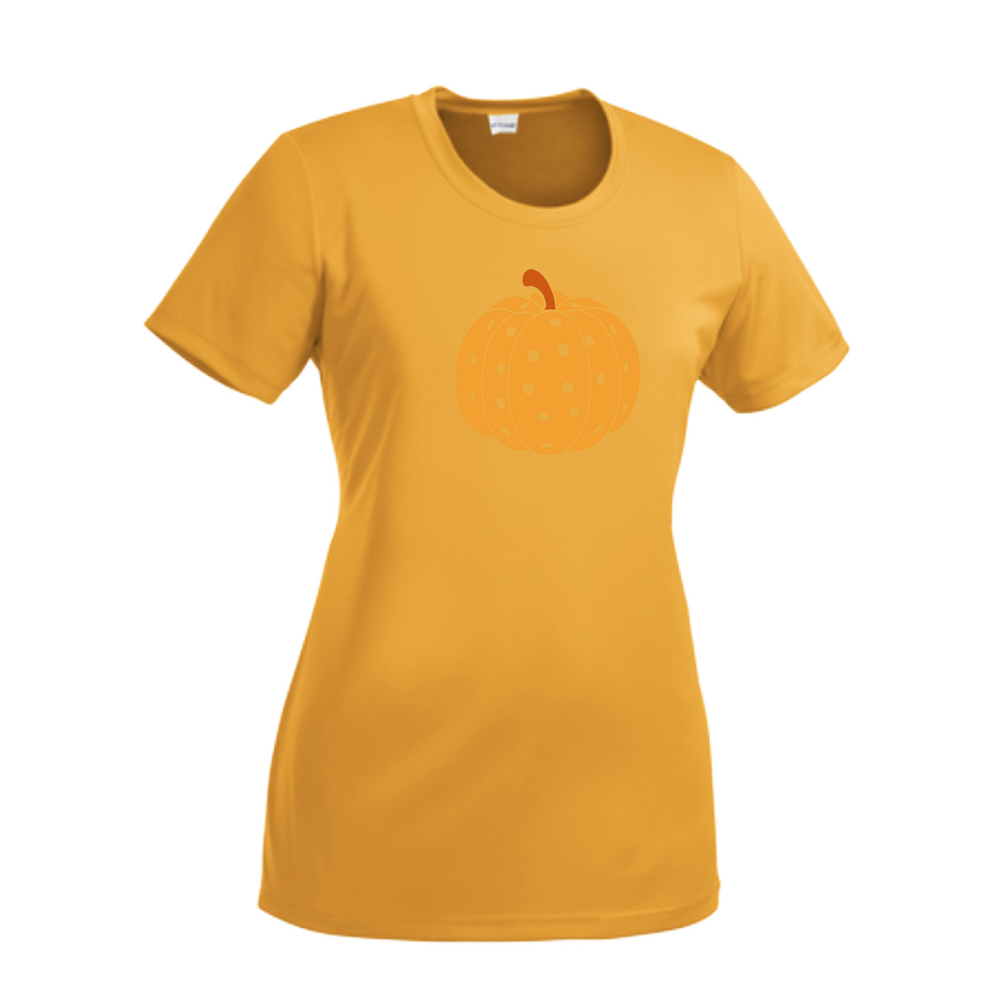 Pumpkin Pickleball | Women’s Short Sleeve Crewneck Pickleball Shirts | 100% Polyester