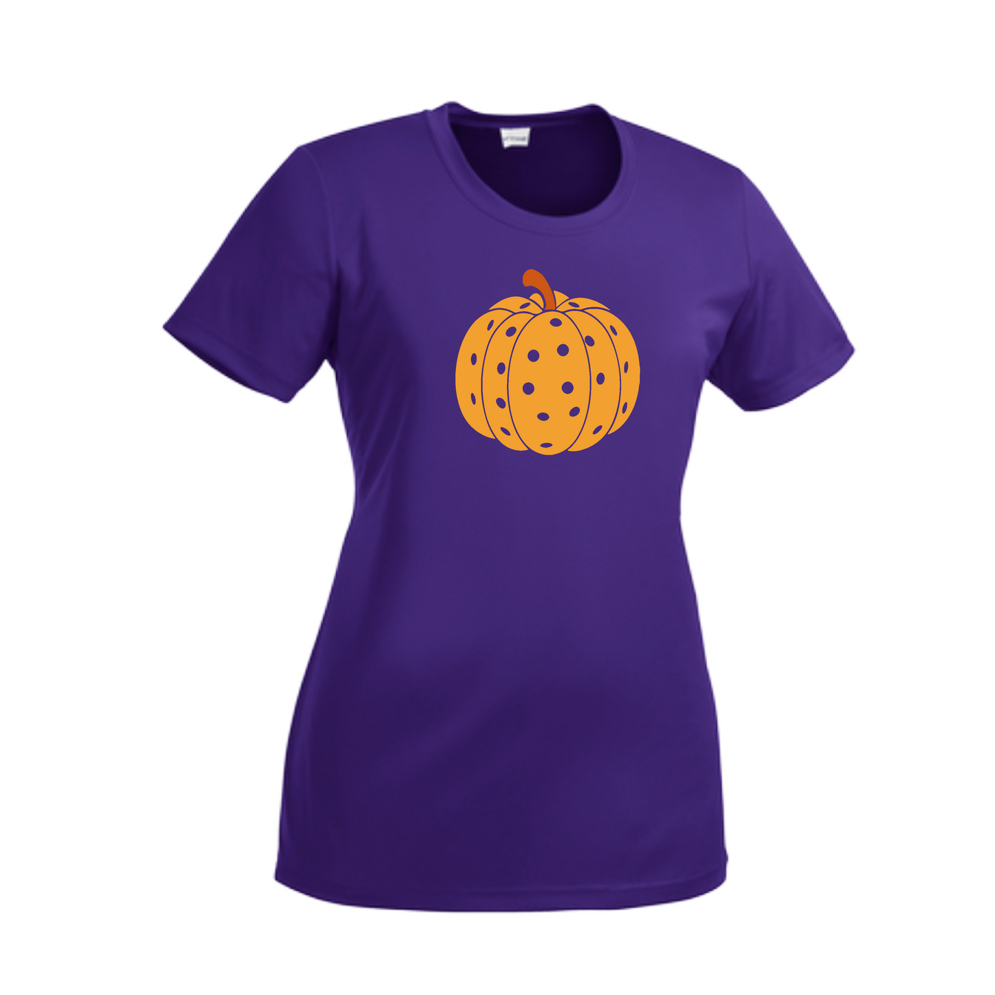 Pumpkin Pickleball | Women’s Short Sleeve Crewneck Pickleball Shirts | 100% Polyester